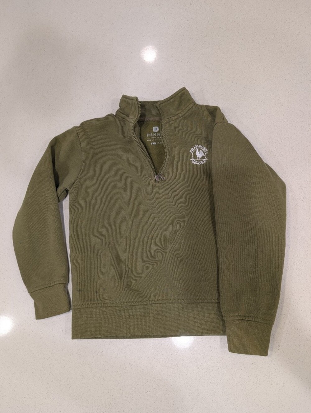 Olive Green Quarter-Zip Primrose Uniform Pullover Sweatshirt
